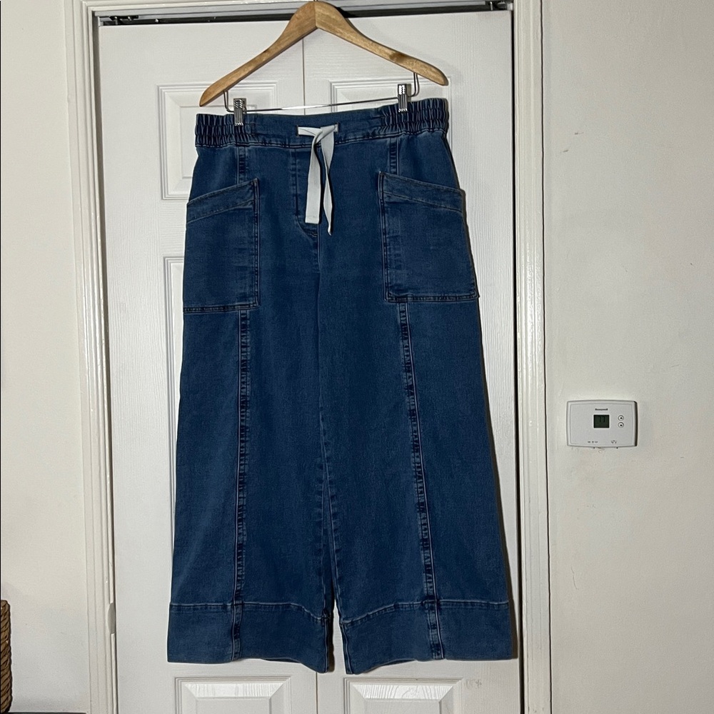 Anthropologie Maeve Wide Leg Tie Waist Jean Women’s Large - Picture 2 of 8